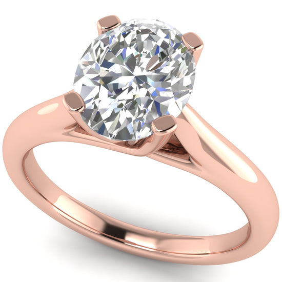 Bypass Basket Oval Lab Diamond Engagement Ring