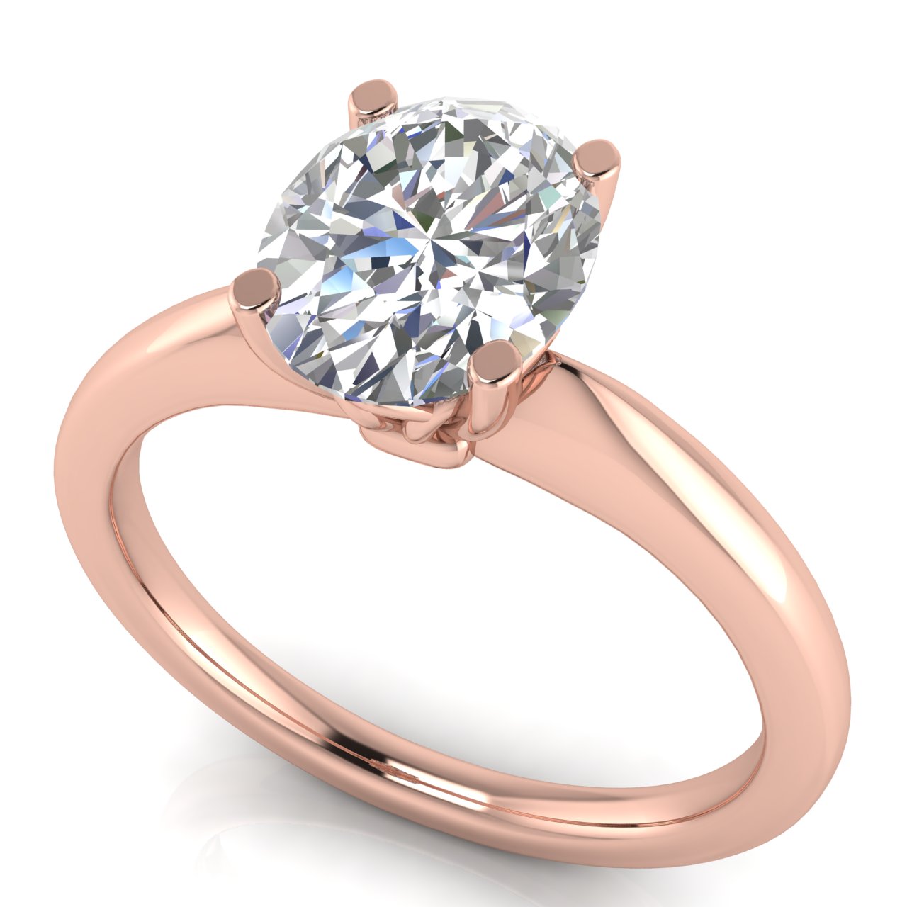 Modern Oval Cut Moissanite Engagement Ring