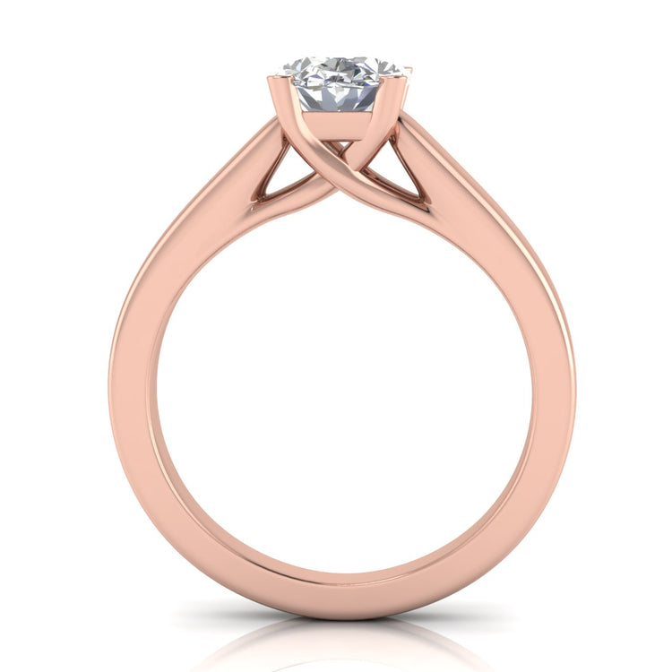 Crossover Basket Oval Lab Diamond Engagement Ring