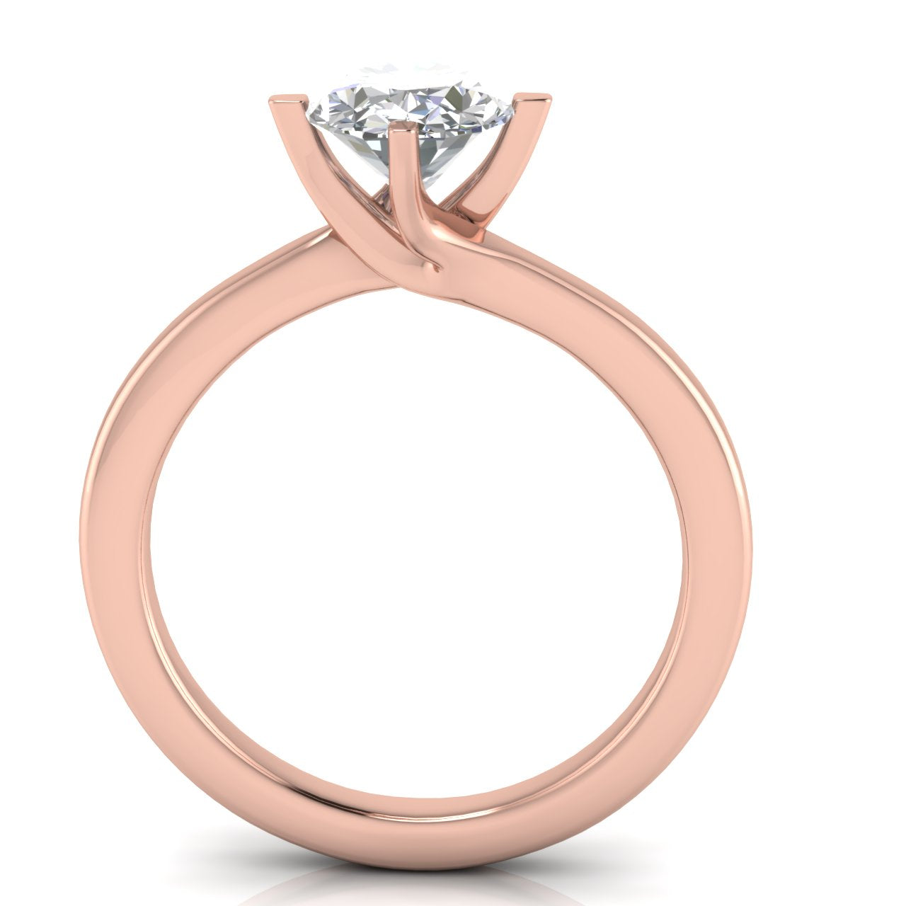 Bypass Oval Lab Diamond Engagement Ring