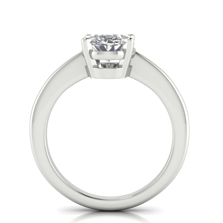 4 Prong Basket Oval Lab Diamond Engagement Ring