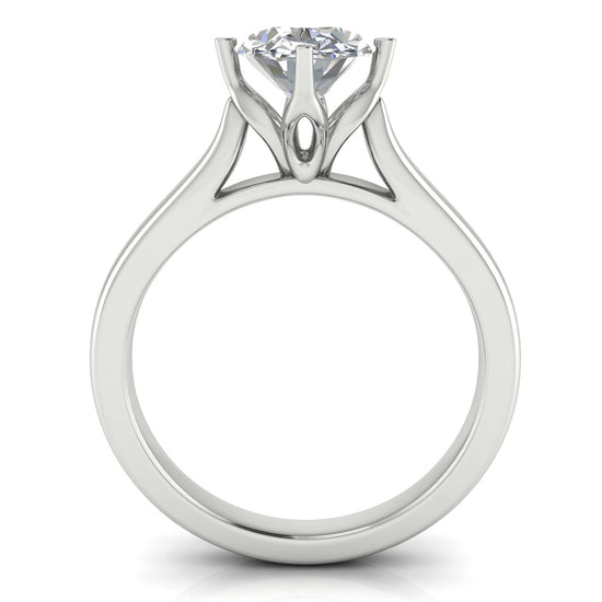 Lotus Prong Oval Moissanite Engagement Ring