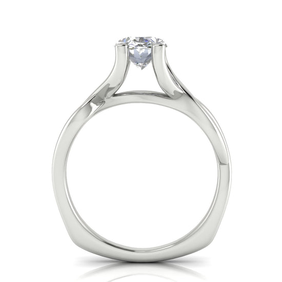 Twisted Shank Oval Cut Lab Diamond Engagement Ring