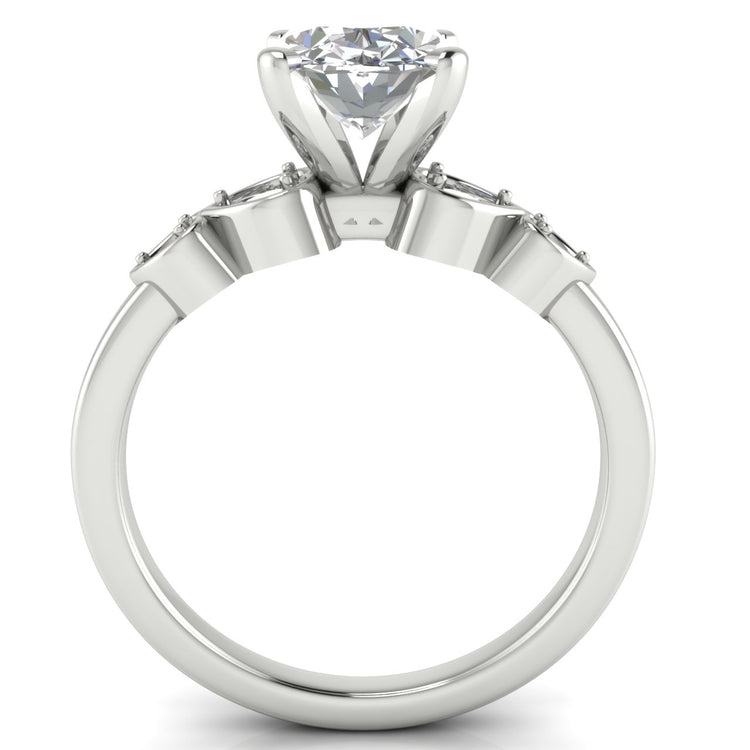 Romance Oval Moissanite Engagement Ring