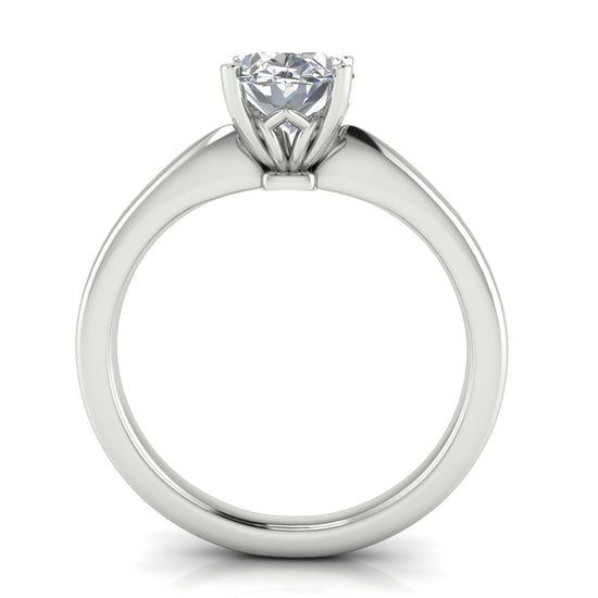 Modern Oval Cut Lab Diamond Engagement Ring