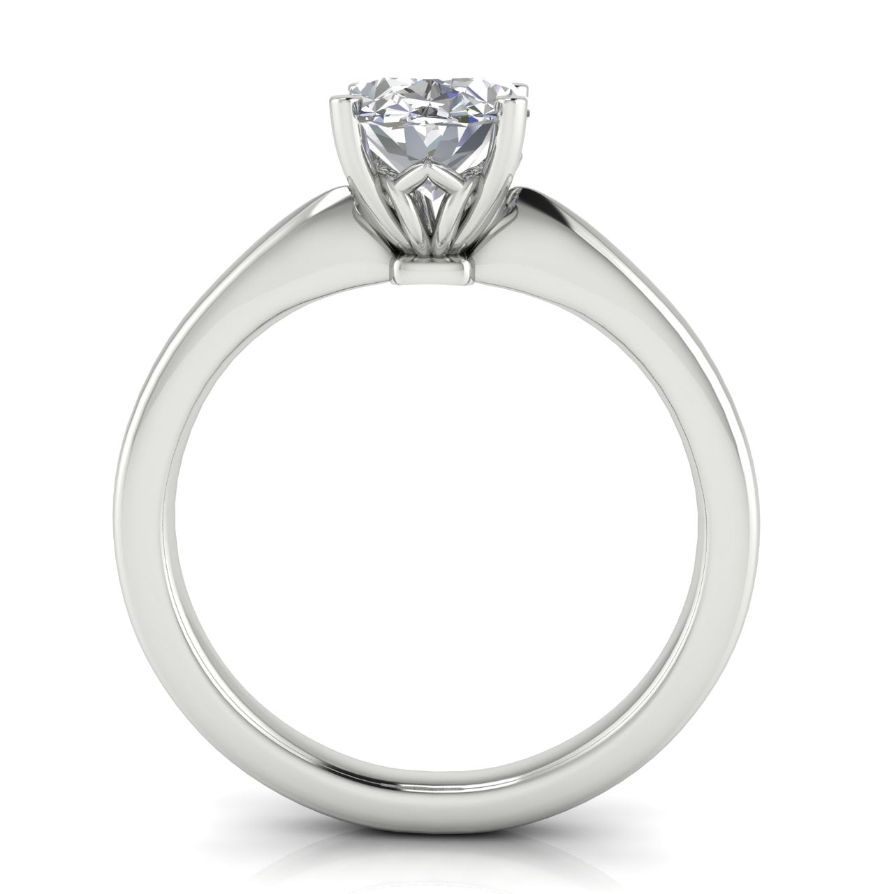 Modern Oval Cut Moissanite Engagement Ring