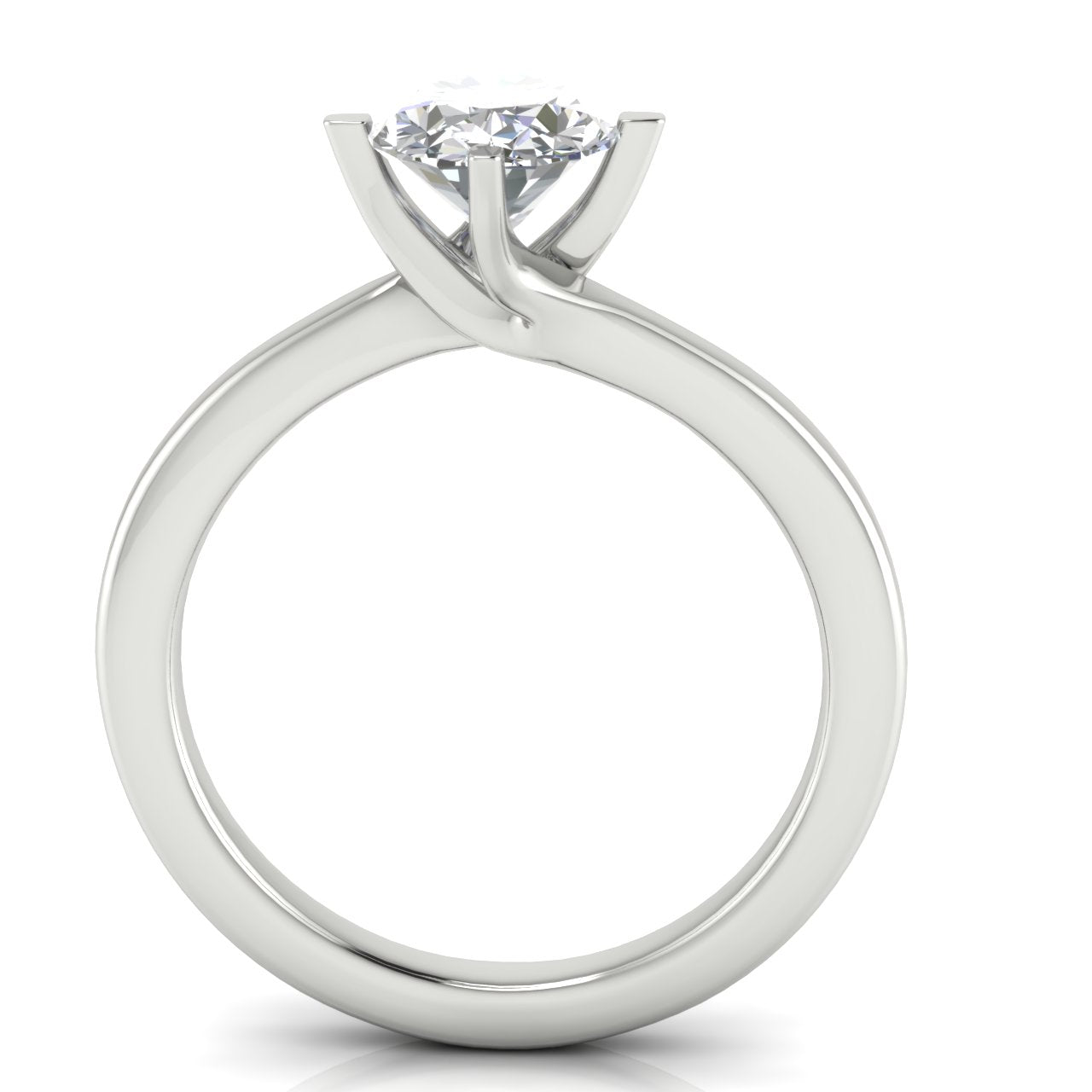 Bypass Oval Moissanite Engagement Ring