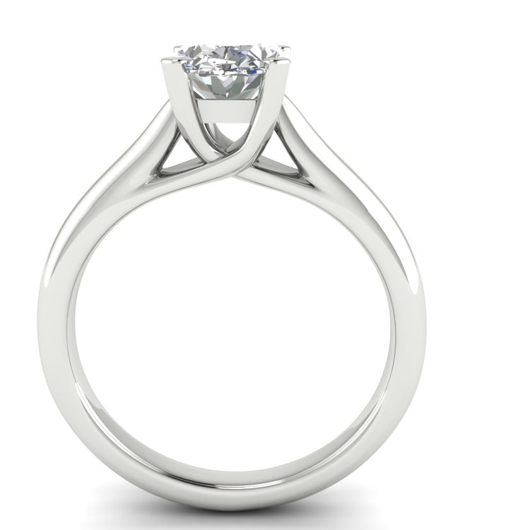 Bypass Basket Oval Lab Diamond Engagement Ring