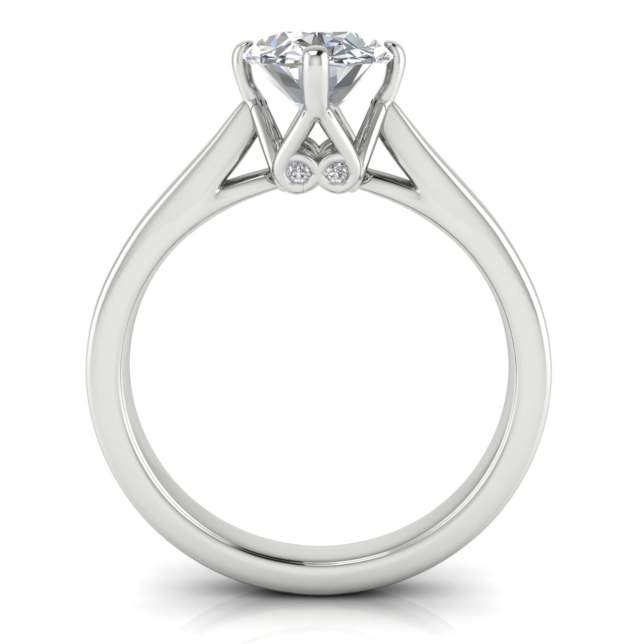 Hidden Accent Oval Moissanite Engagement Ring