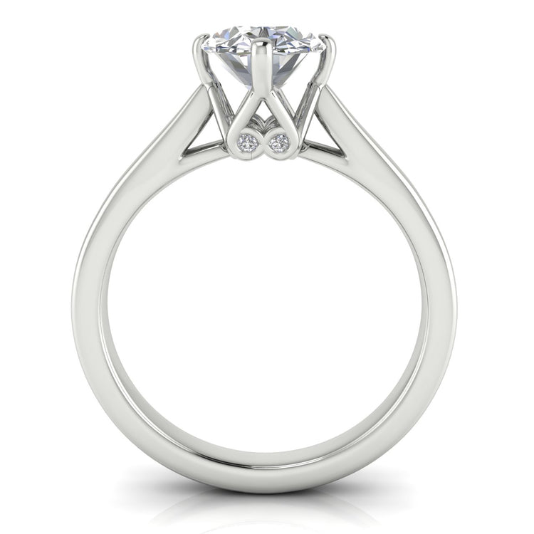 Hidden Accent Oval Moissanite Engagement Ring