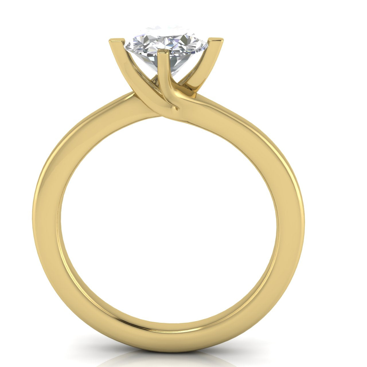 Bypass Oval Lab Diamond Engagement Ring