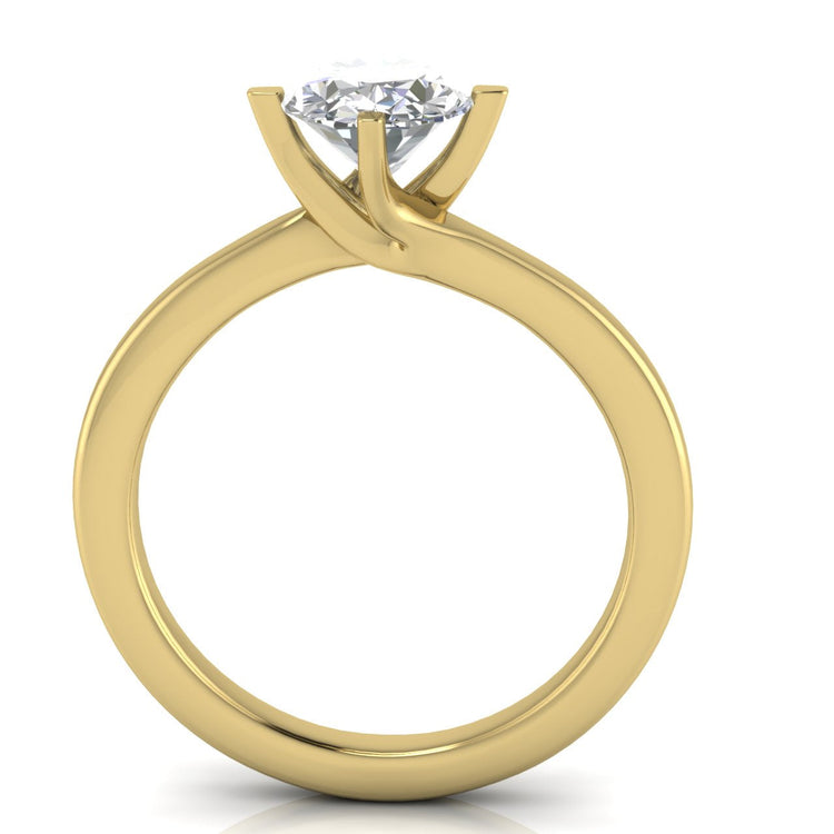 Bypass Oval Lab Diamond Engagement Ring