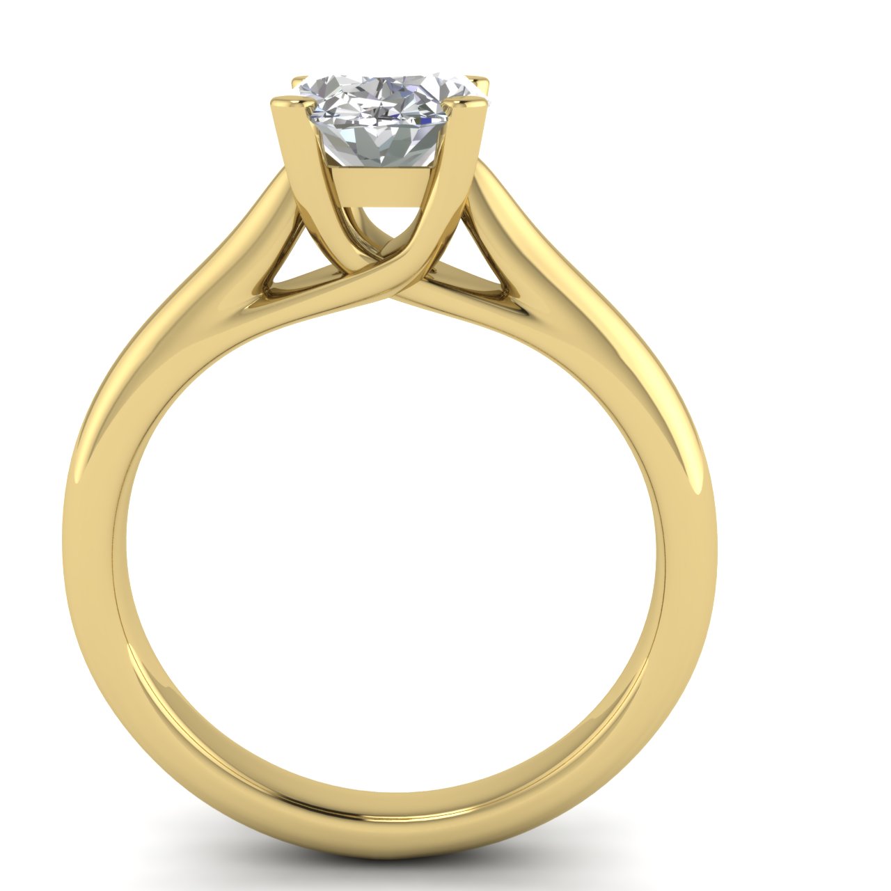 Bypass Basket Oval Moissanite Engagement Ring