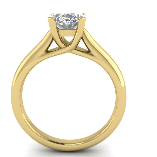 Bypass Basket Oval Lab Diamond Engagement Ring