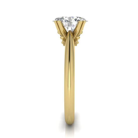 Double Prong Tulip Oval Lab Diamond Engagement Ring