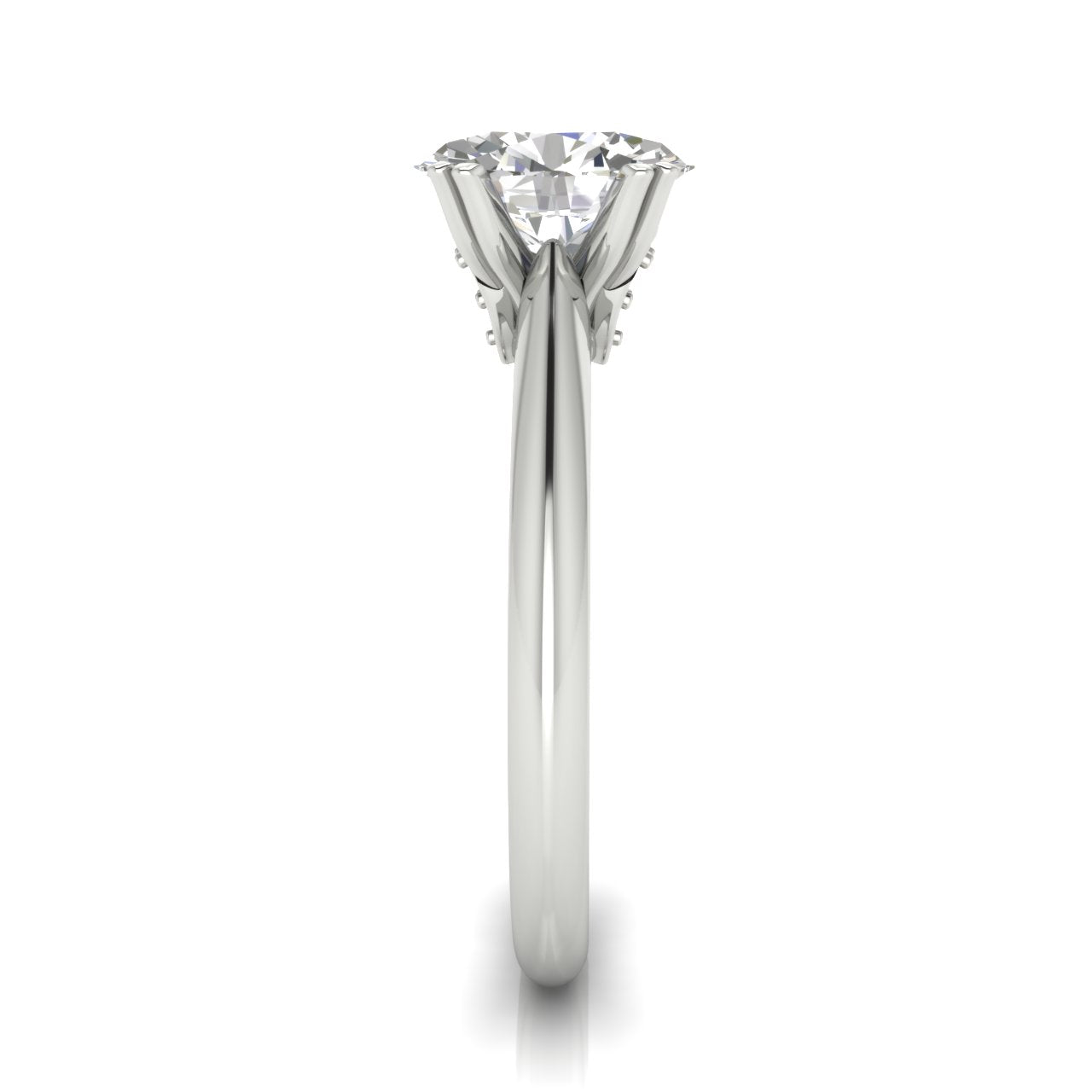 Double Prong Tulip Oval Lab Diamond Engagement Ring