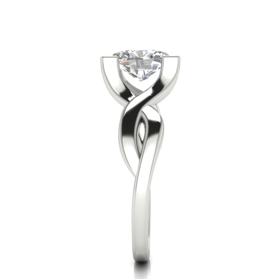 Twisted Shank Oval Cut Lab Diamond Engagement Ring