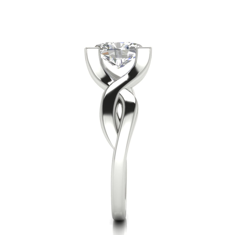 Twisted Shank Oval Cut Moissanite Engagement Ring