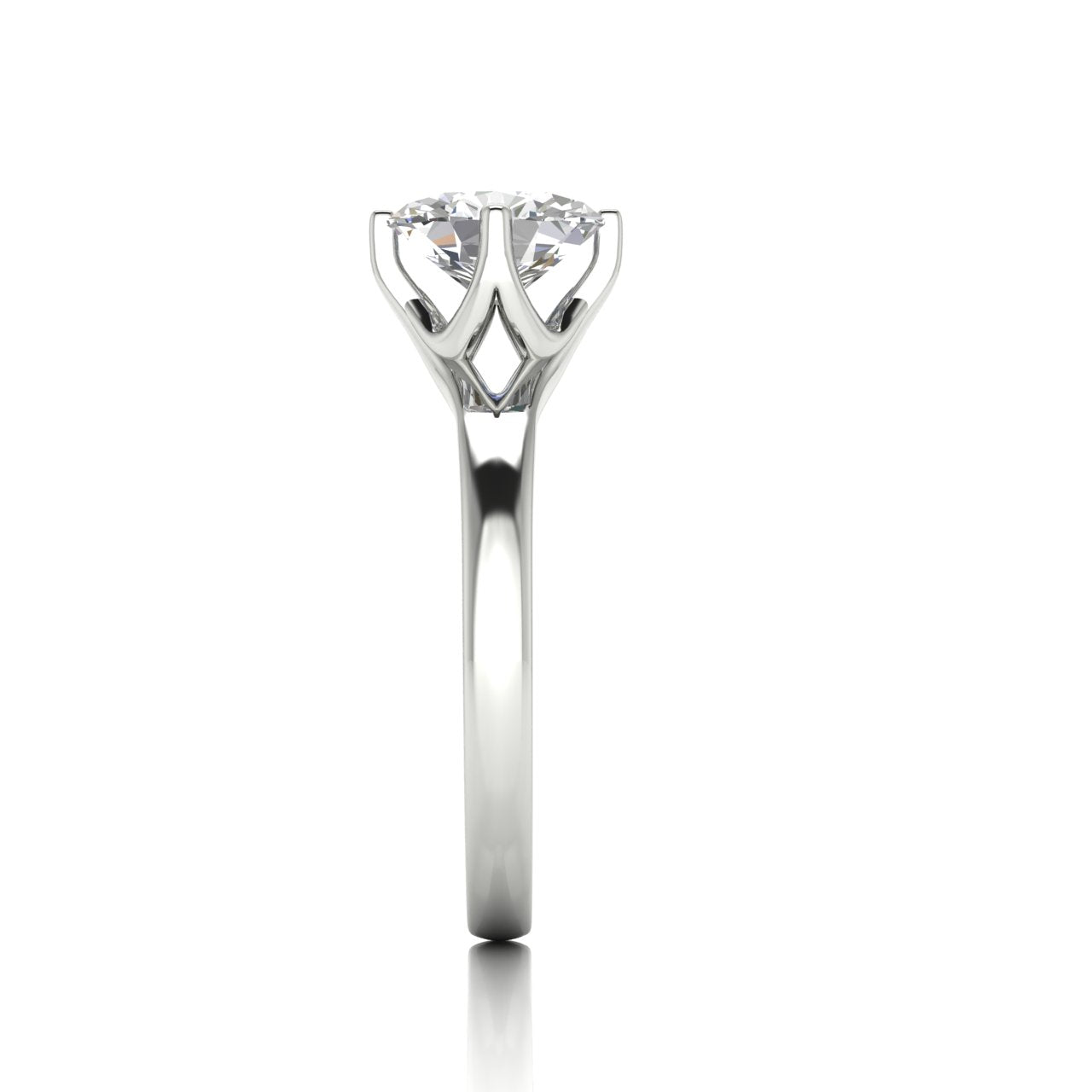 Suspended Oval Cut Lab Diamond Engagement Ring