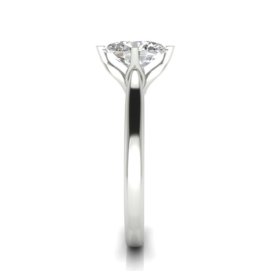 Lotus Prong Oval Lab Diamond Engagement Ring