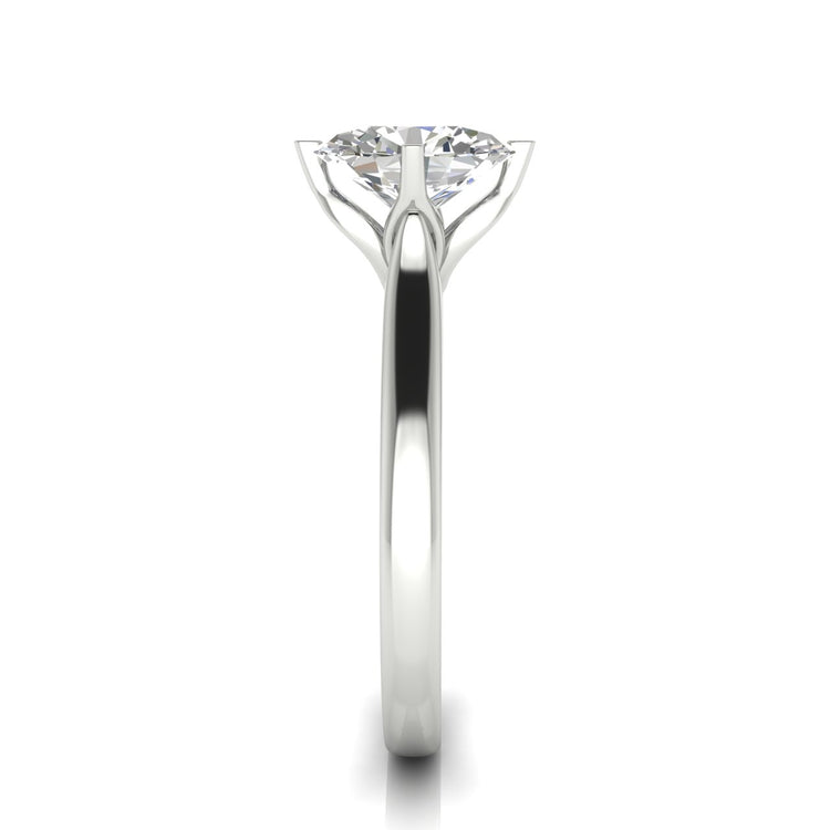 Lotus Prong Oval Lab Diamond Engagement Ring