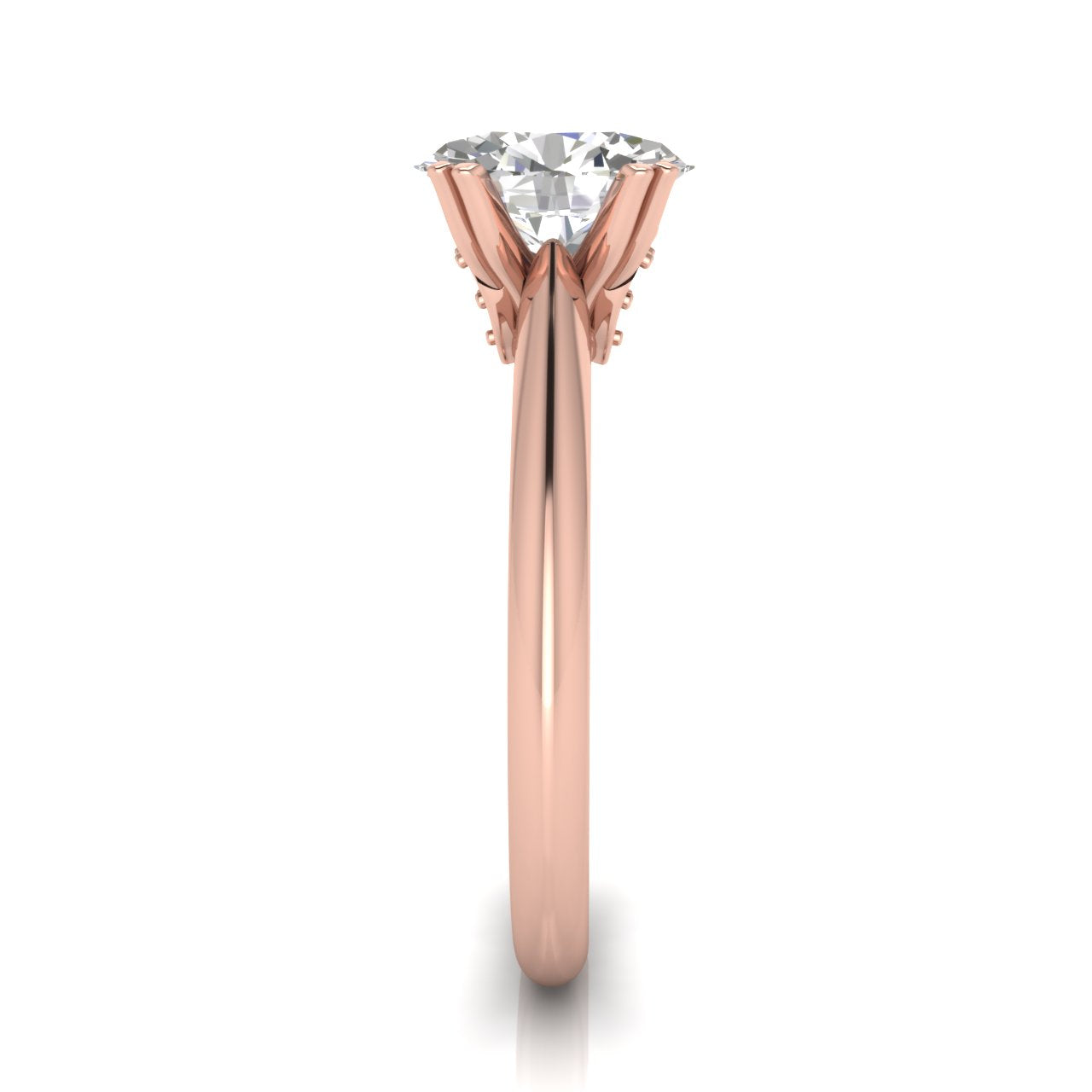 Double Prong Tulip Oval Lab Diamond Engagement Ring