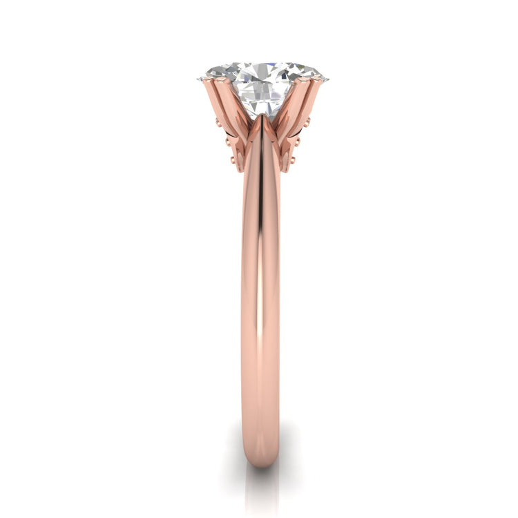 Double Prong Tulip Oval Lab Diamond Engagement Ring