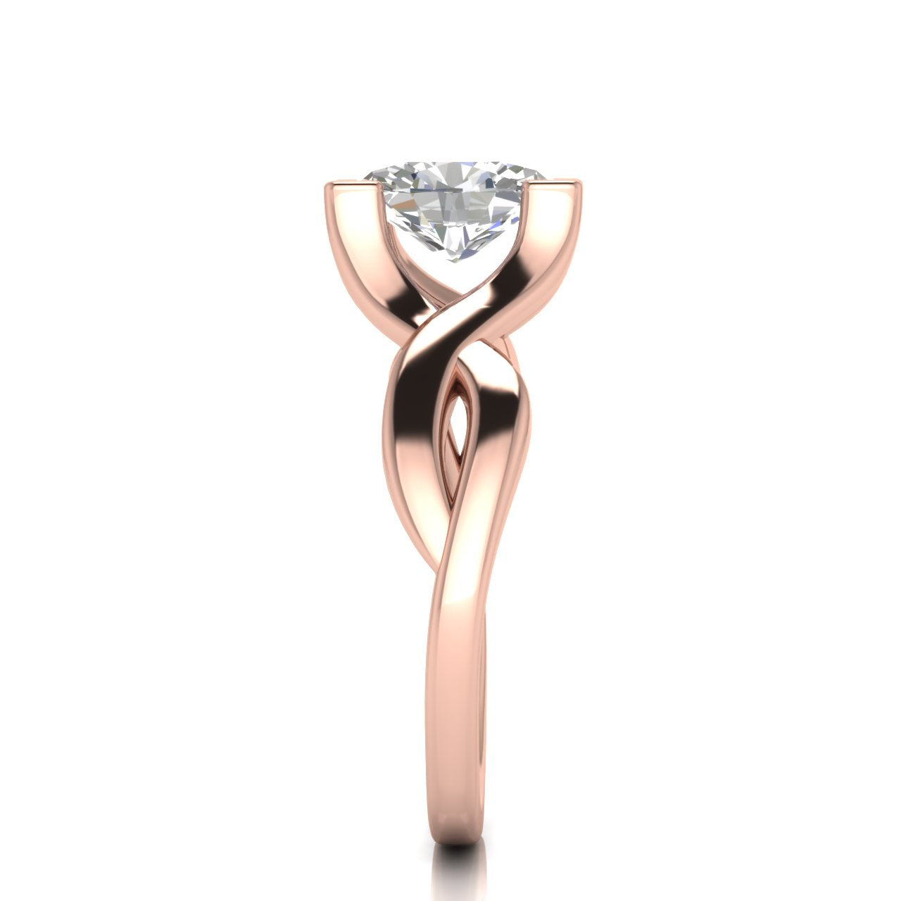 Twisted Shank Oval Cut Lab Diamond Engagement Ring