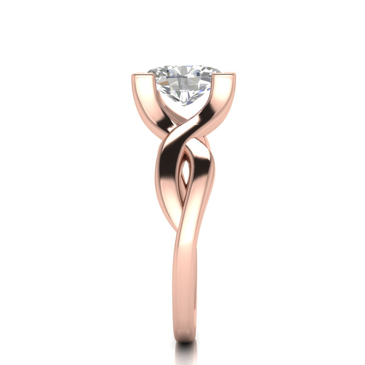 Twisted Shank Oval Cut Moissanite Engagement Ring