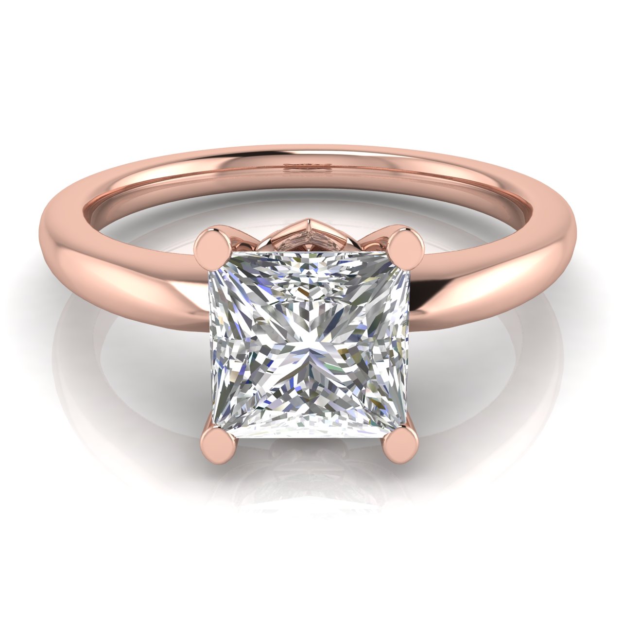 Modern Princess Cut Moissanite Engagement Ring