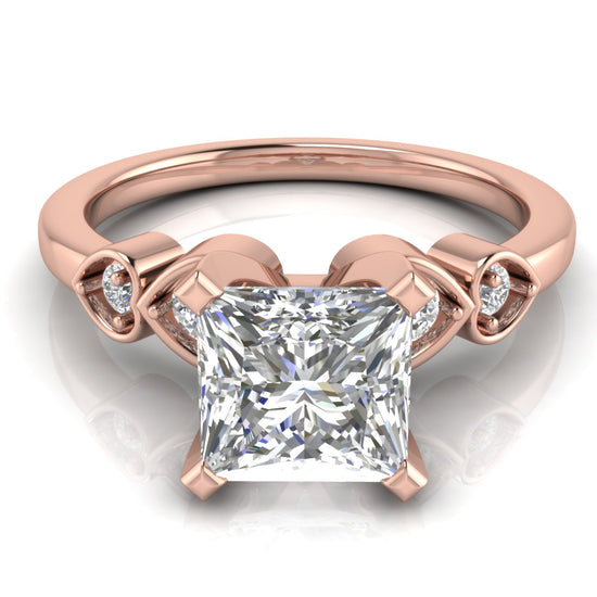 Romance Princess Cut Moissanite Engagement Ring