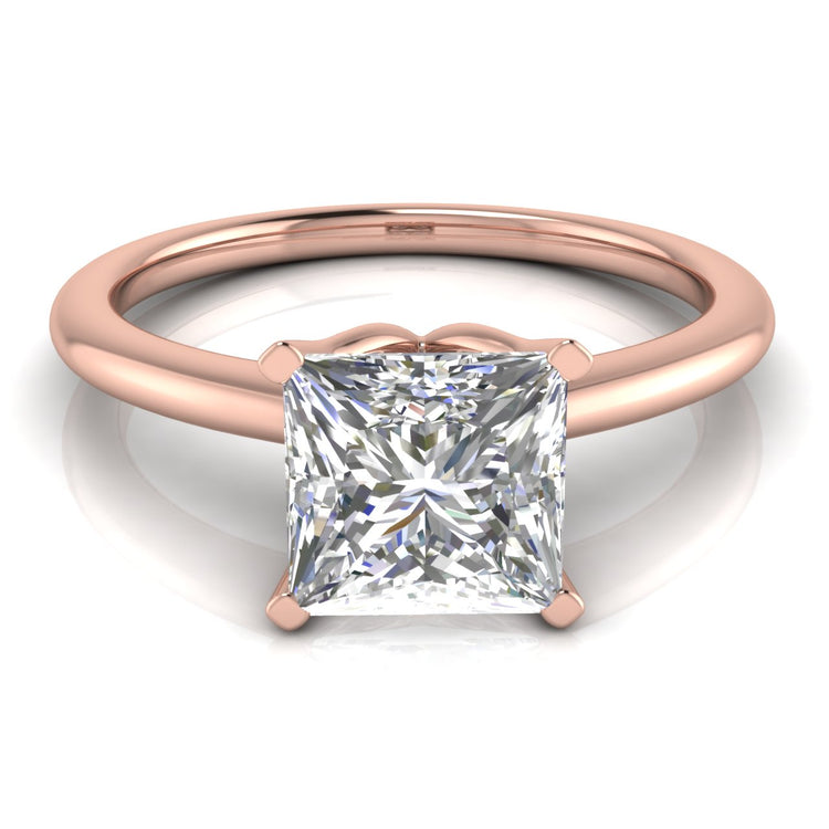 Tulip Set Princess Cut Lab Diamond Engagement Ring