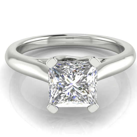 Bypass Basket Princess Cut Moissanite Engagement Ring