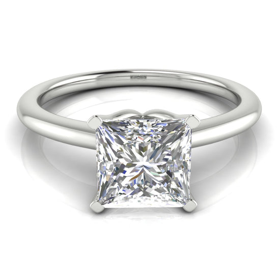 Tulip Set Princess Cut Moissanite Engagement Ring