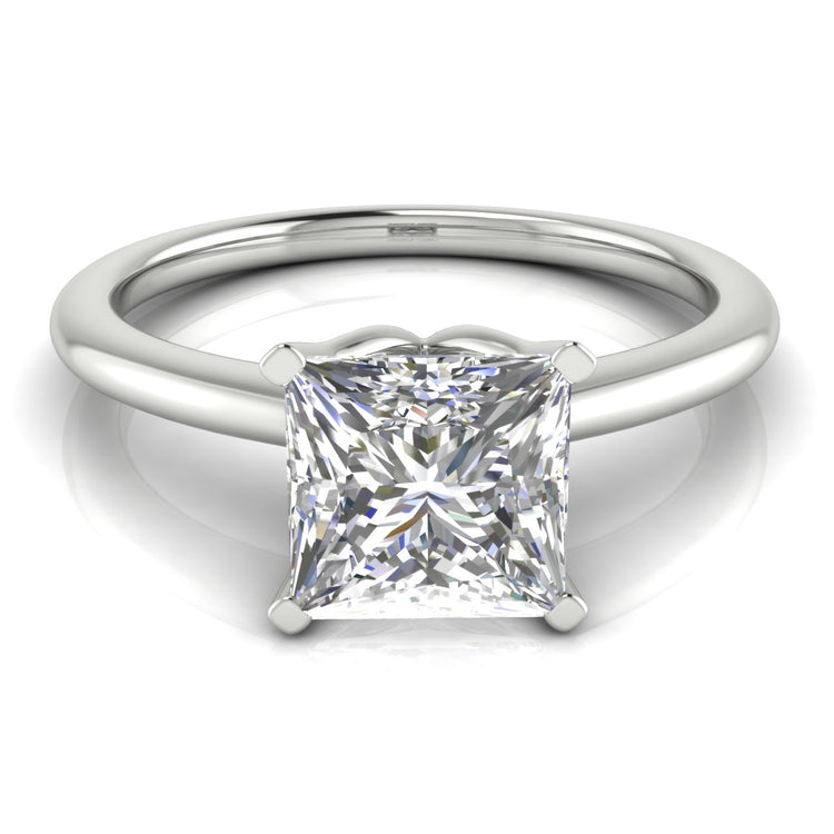 Tulip Set Princess Cut  Engagement Ring | Moissanite | Lab Grown Diamond