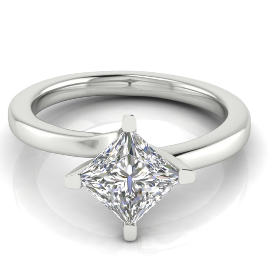 Bypass Princess Cut Moissanite Engagement Ring