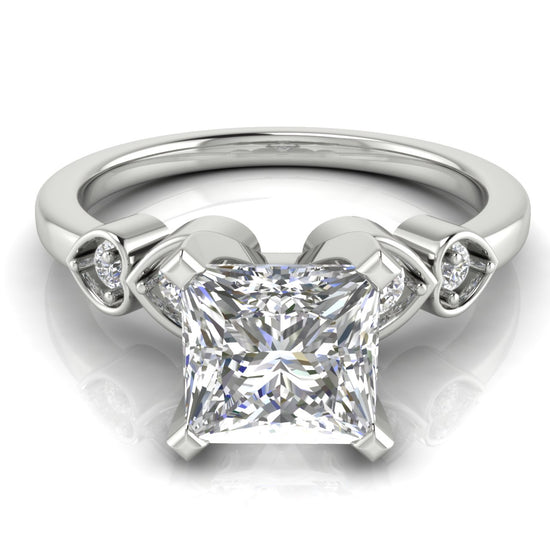 Romance Princess Cut Moissanite Engagement Ring