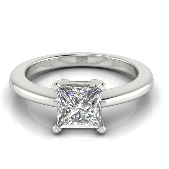 4 Prong Basket Princess Cut Moissanite Engagement Ring