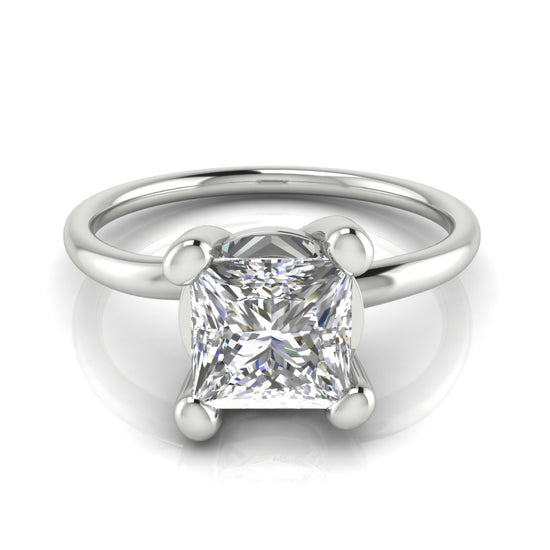 Classic Crossover Princess Cut Moissanite Engagement Ring