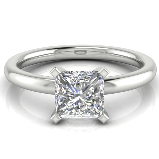 Classic Princess Cut Moissanite Engagement Ring