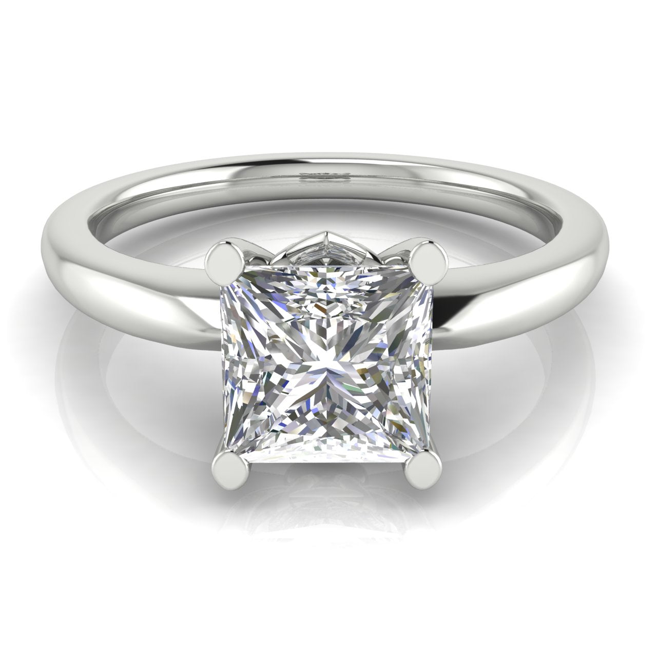 Modern Princess Cut Lab Diamond Engagement Ring