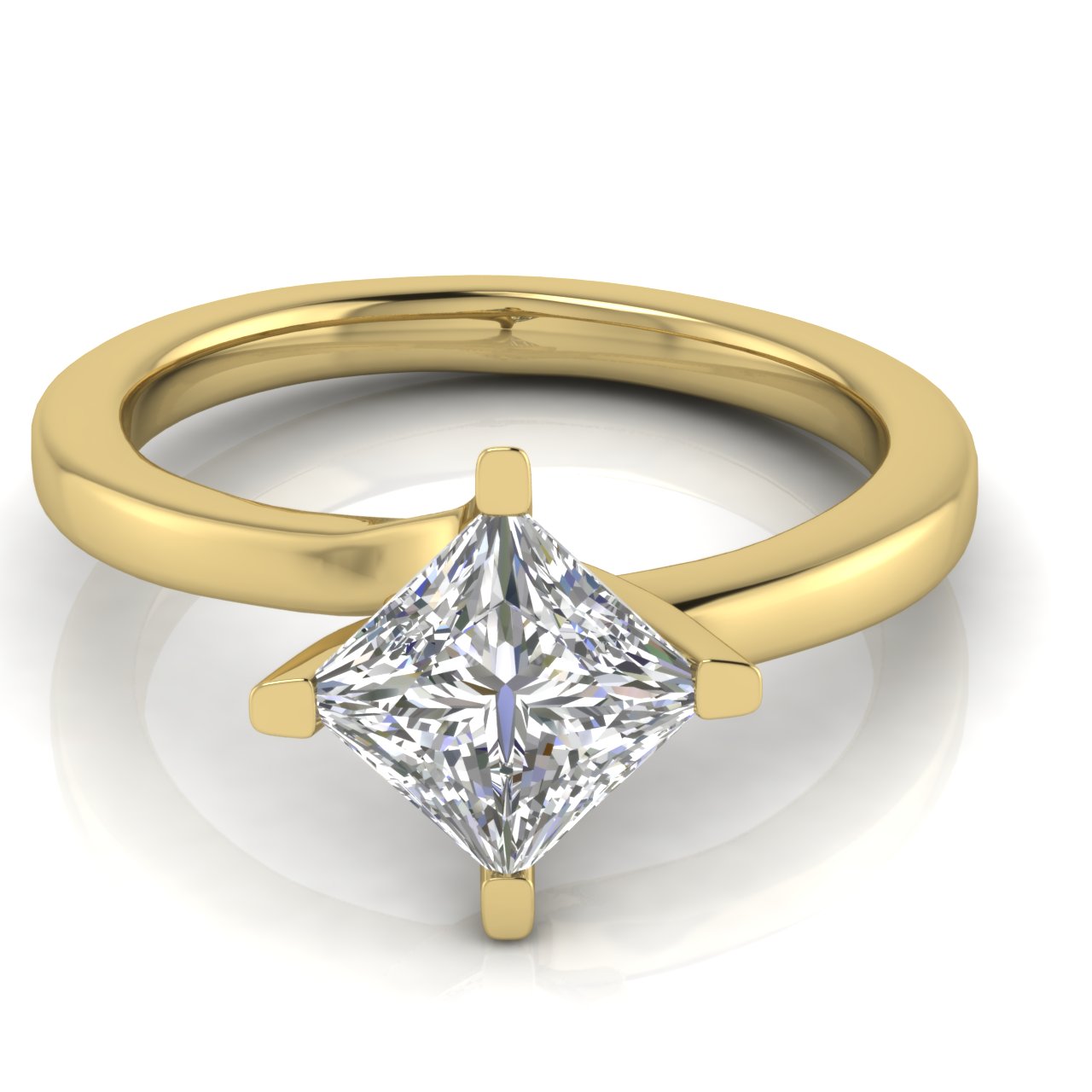 Bypass Princess Cut Lab Diamond  Engagement Ring