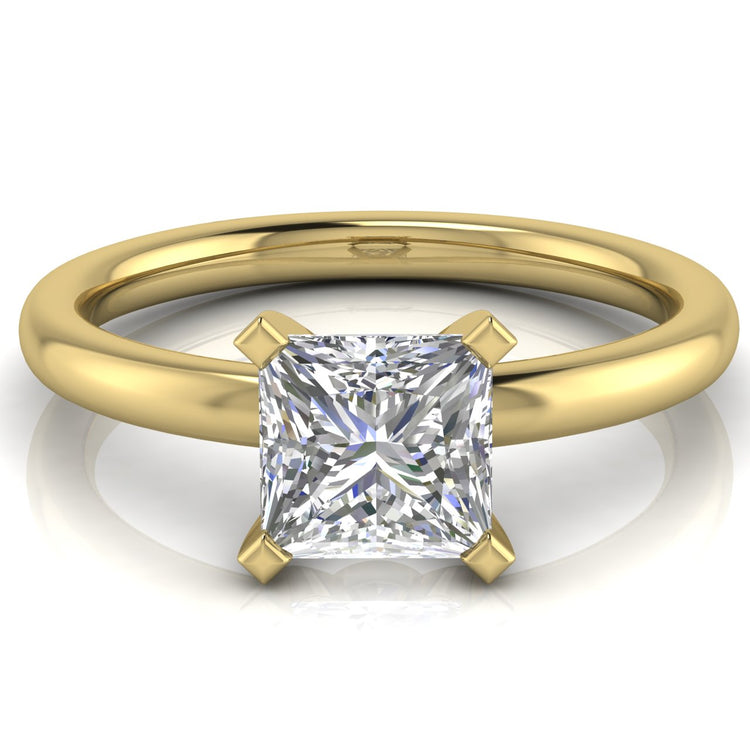 Classic Princess Cut Lab Diamond Engagement Ring