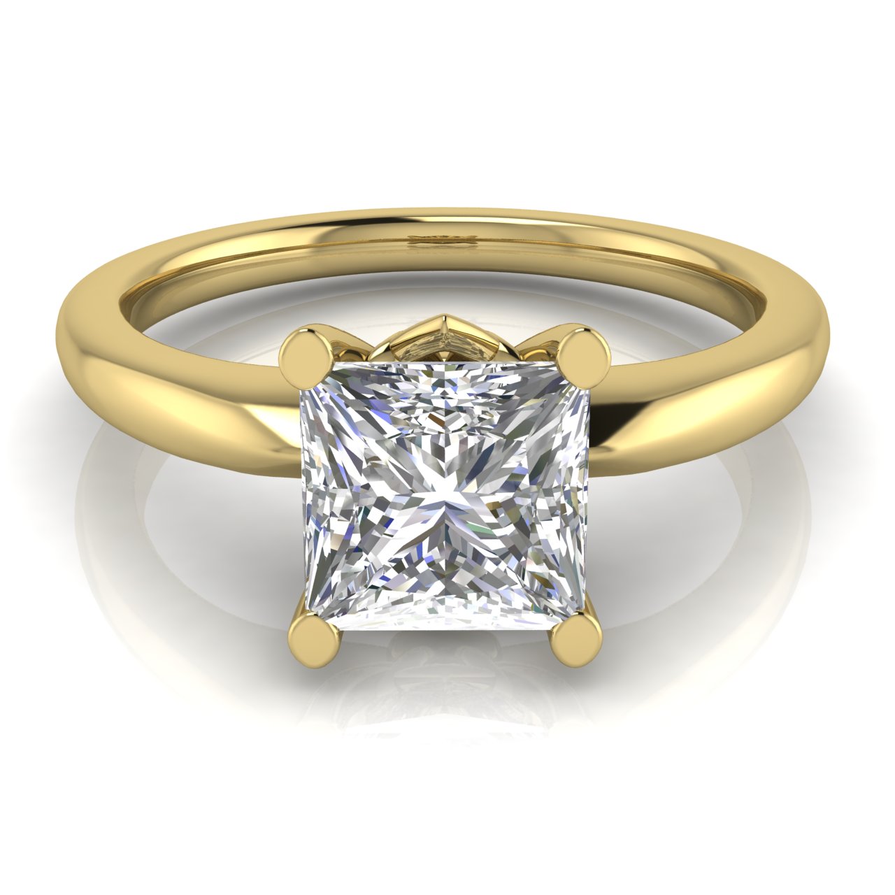 Modern Princess Cut Moissanite Engagement Ring