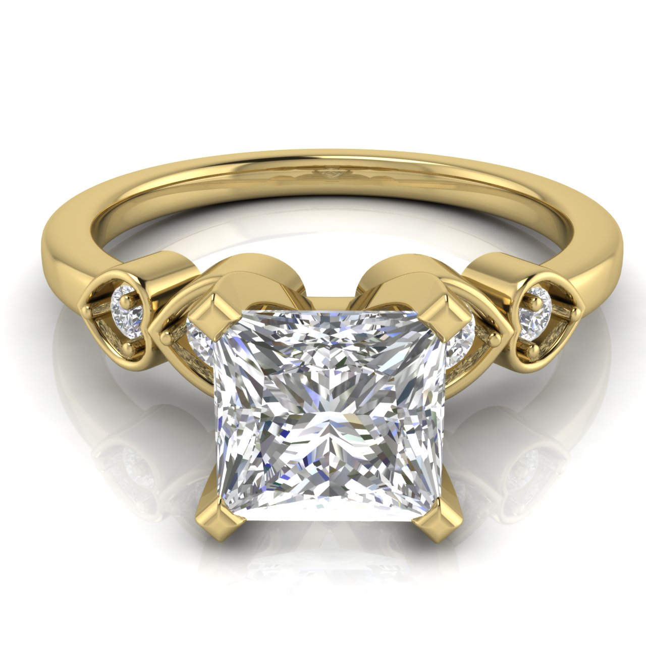 Romance Princess Cut Moissanite Engagement Ring