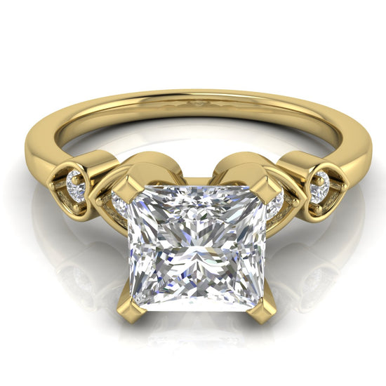 Romance Princess Cut Lab Diamond Engagement Ring