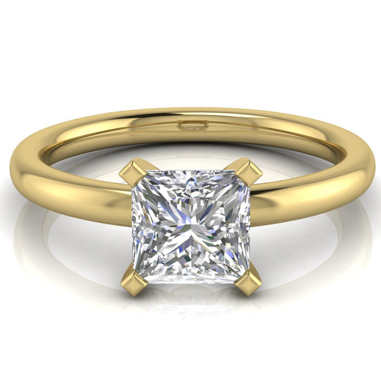 Classic Princess Cut Moissanite Engagement Ring