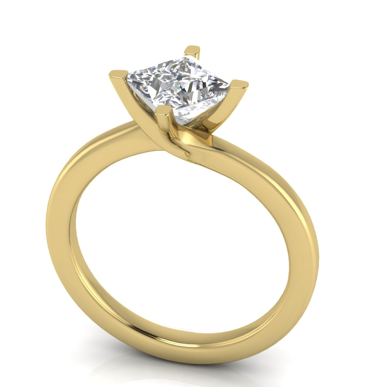 Bypass Princess Cut Moissanite Engagement Ring