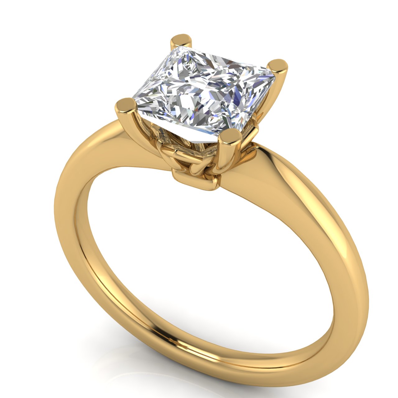 Modern Princess Cut Lab Diamond Engagement Ring