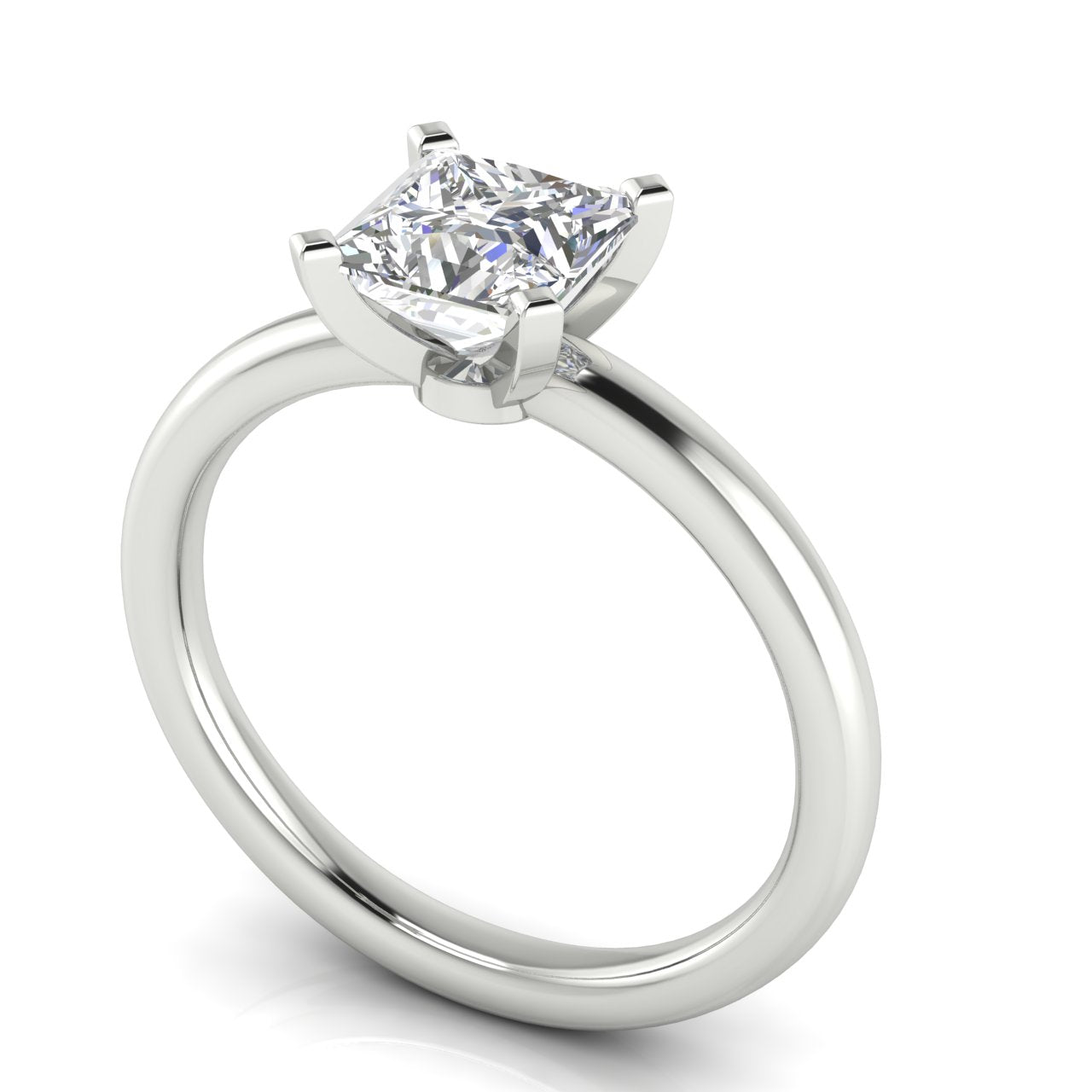 Classic Princess Cut Lab Diamond Engagement Ring